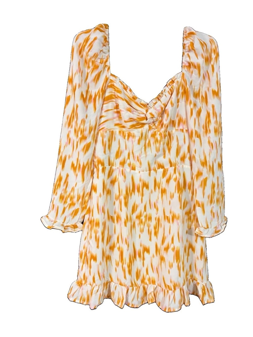 Anthropologie Rahi Women's L Long Sleeve Milkmaid Ruffle Mini Dress NWT